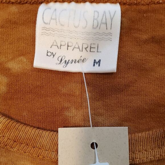 NWT Cactus Bay by Lynee Y2K Unisex 90 99 Orange / Brown Tie Dye T-shirt Sz M - Picture 5 of 6